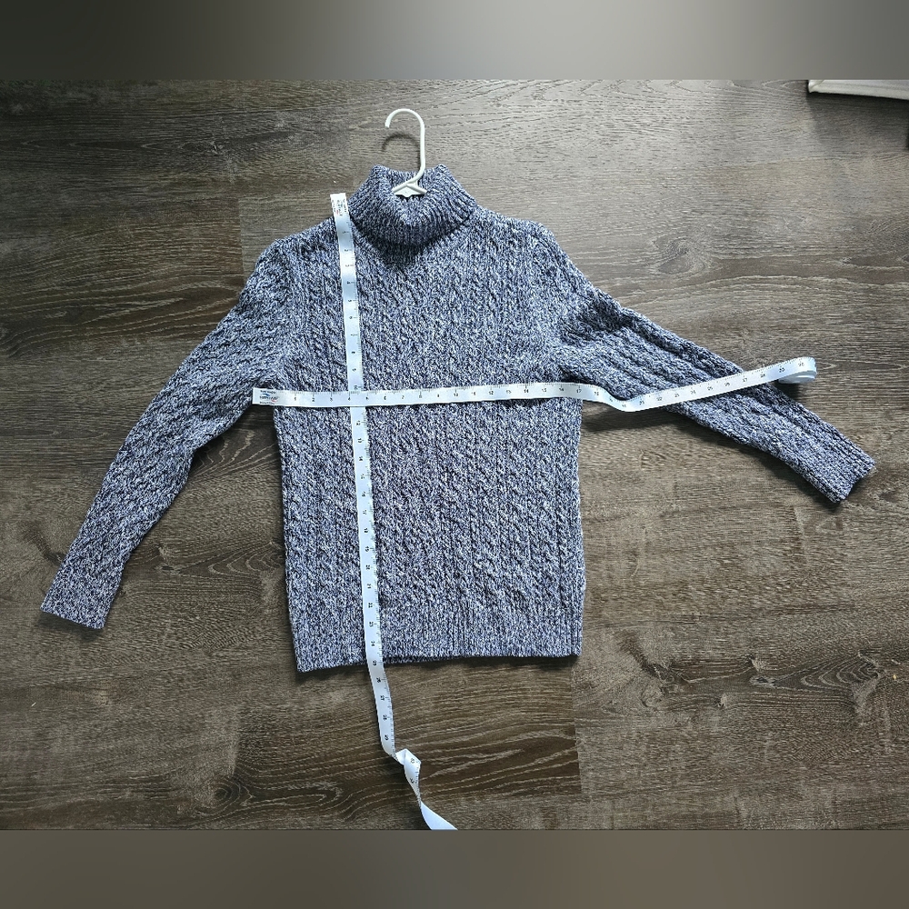 croft & barrow Gray Cable Knit Turtleneck Sweater